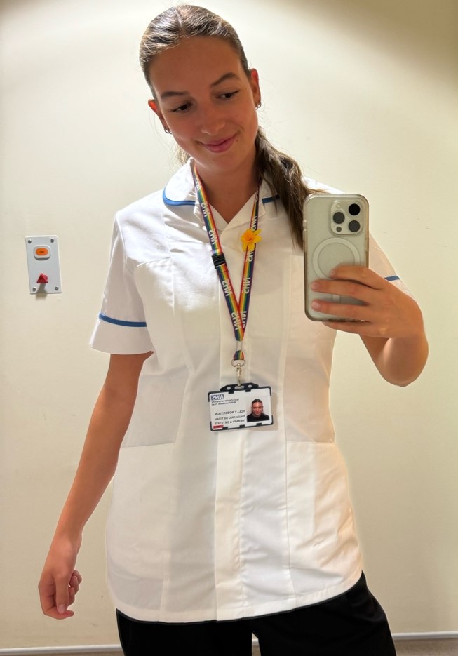 Holly Robertson in her NHS uniform